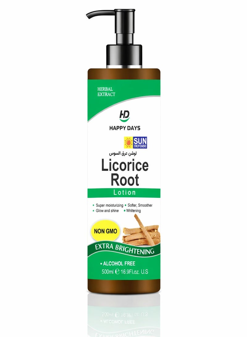 Happy Days Licorice Lotion features an advanced herbal formula designed to brighten and deeply nourish the skin, while providing effective hydration that leaves skin soft and naturally radiant. - Image 1